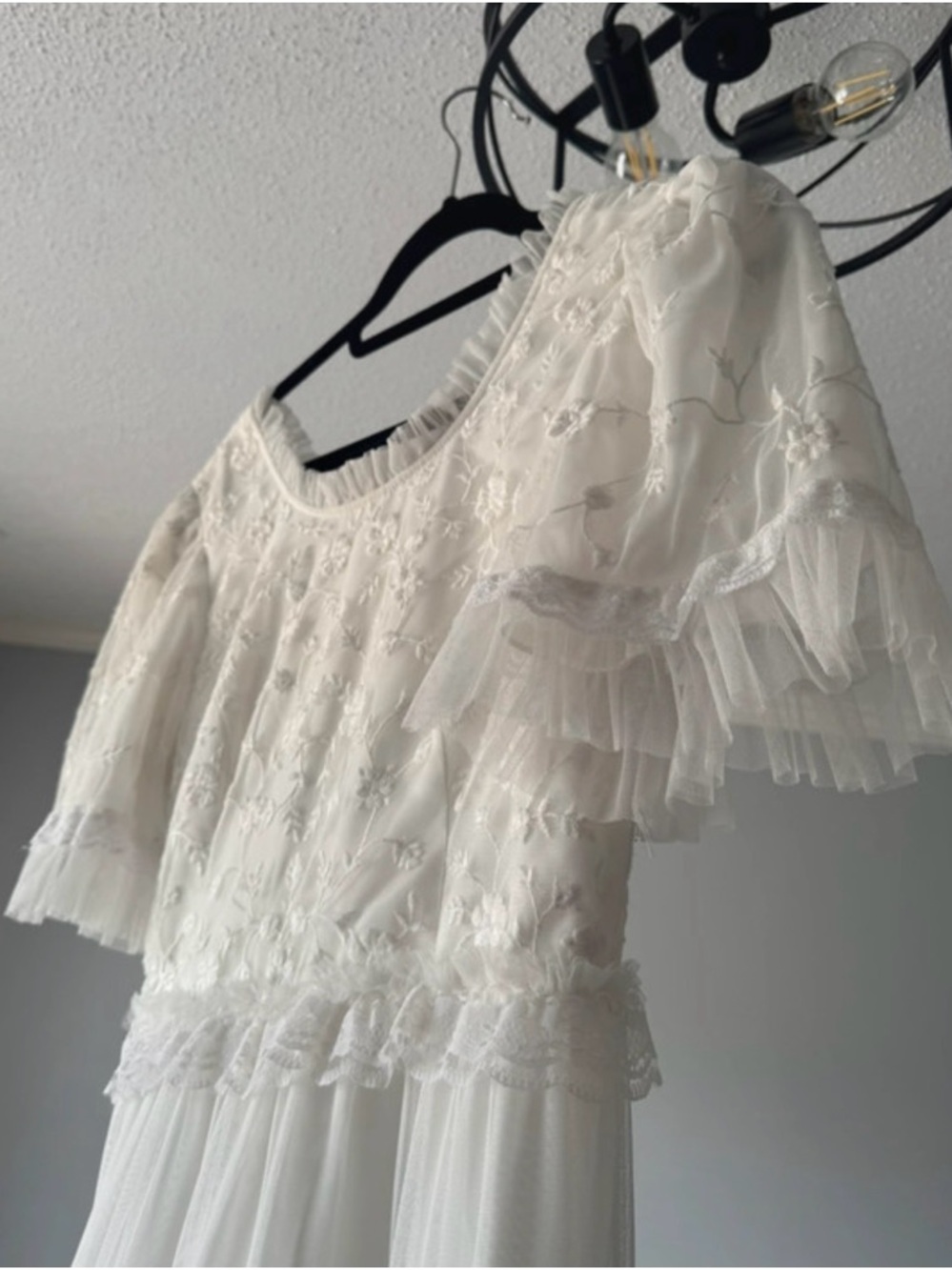 JessaKae White Tiered Lace Dress - Picture 8 of 9